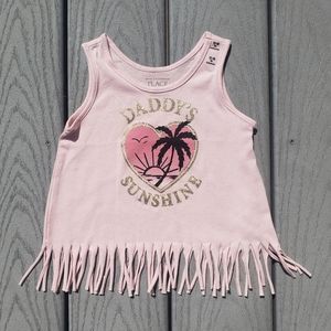 Children's Place 'Daddy's Sunshine' Fringe Tank Top
